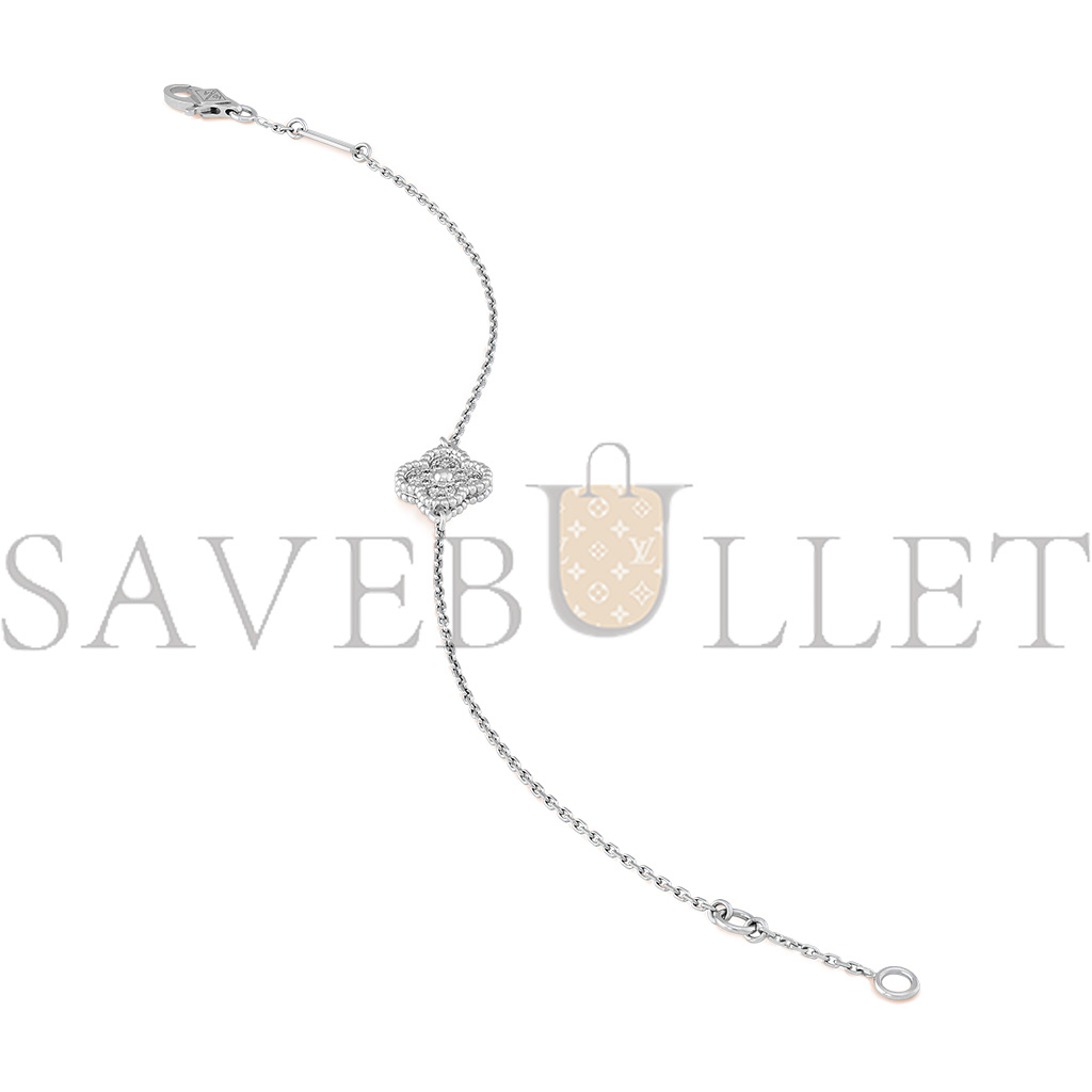 VAN CLEEF ARPELS SWEET ALHAMBRA BRACELET, 1 MOTIF - WHITE GOLD, DIAMOND  VCARO85600